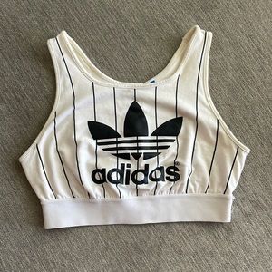 White Adidas Crop Top